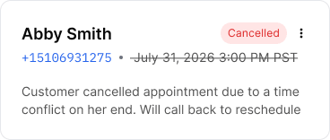 Cancelled appointment